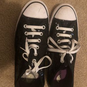 Black Sequin Converse Sneakers